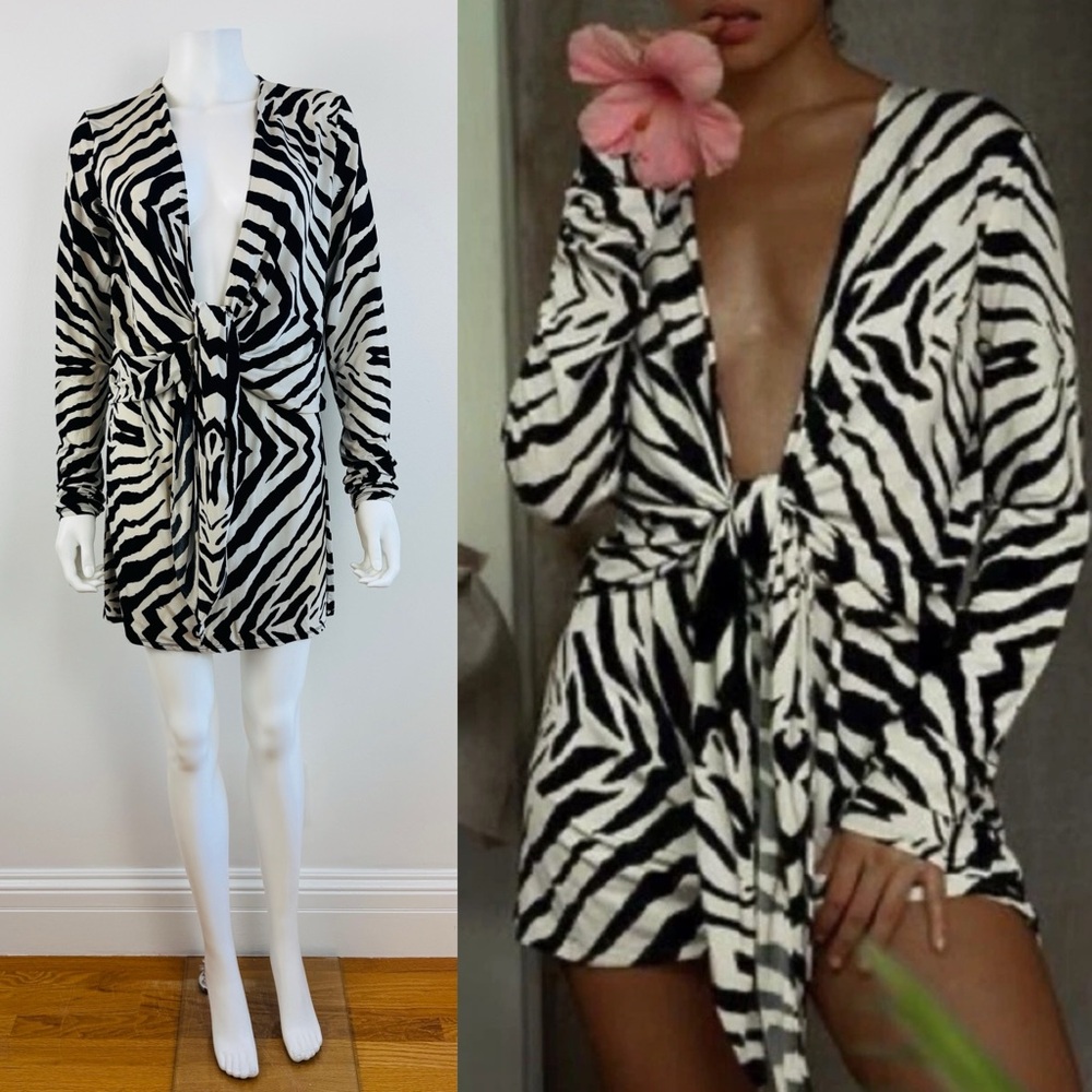 Rat & Boa Allegra Zebra Animal Print Mini Dress